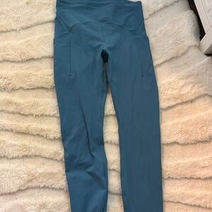 blue athletic leggings